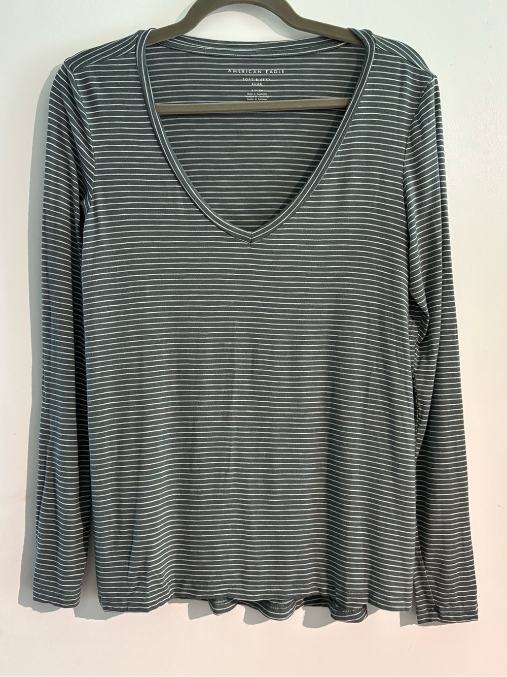American Eagle‎ Outfitters Women's Soft & Sexy Slub Long Sleeve Top